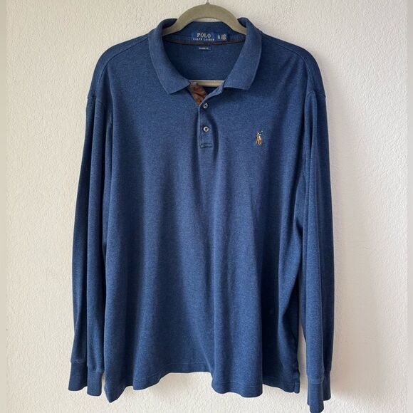 Polo Ralph Lauren Classic Fit Long Sleeve Polo Shirt Men’s XL 100% Cotton Preppy - Picture 2 of 7